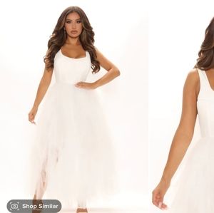 Fashion nova white tulle dress